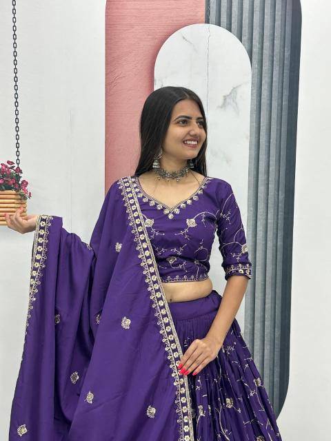 Tapi 318 crepe Purple Surat designer lehenga choli market